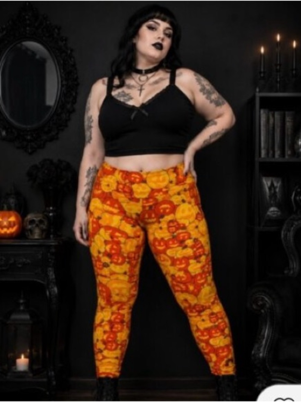 LulaRoe Tall and Curvy Halloween Pumpkin Leggings, Size 2XL